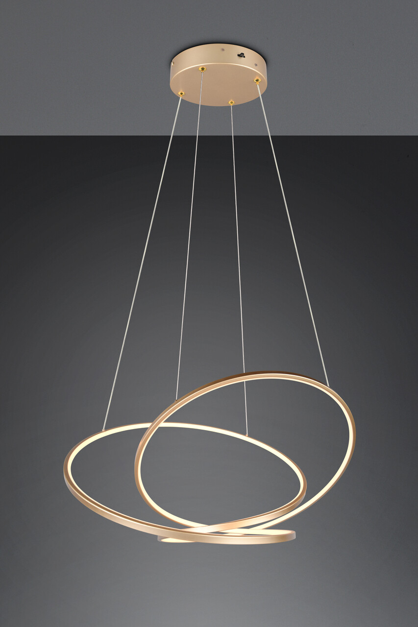 Lustra Darvin, TRIO, 84x66x150 cm, 52W, 1x SMD, metal, auriu - imagine 5